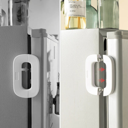 Child Safety Fridge Lock – Self Adhesive Baby Proof Lock for Refrigerator, Cabinets & Drawers | Strong, Easy Installation
