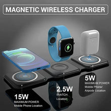 3 in 1 Magnetic Foldable Wireless Charging Station 15W Fast Charger for iPhone, AirPods & Smartwatch