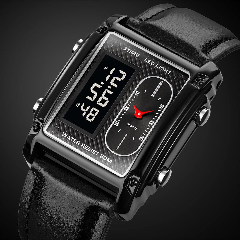 Original Skmei 1868 Boys New Style Design Famous Watch Digital Analog Mens Wrist Watches for Men Luxury Watch - Without Box - Black With Golden Case